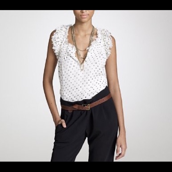 J. Crew Tops - J.Crew Silk Polkadot Top Size 4